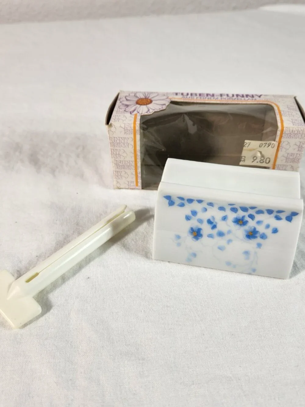Vintage Porcelain Toothpaste Squeeze with the Turn Floral West Germany NEW NOS